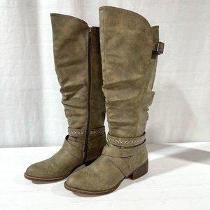 Women's Rampage Knee High Tall Riding Boot, Size 9M, Brownish Gray